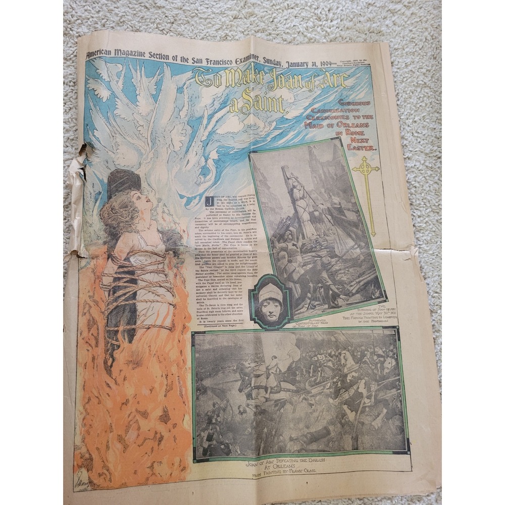 1909 San Francisco Chronicle Examiner Newspaper Lot Antique Ephemera Comics